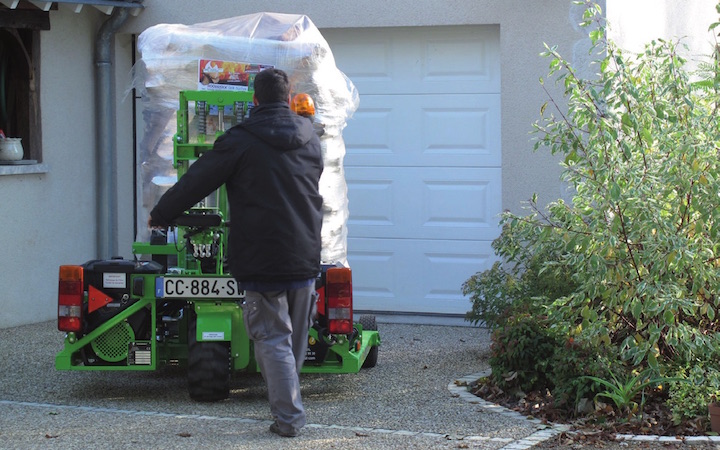 chariot de bois de chauffage