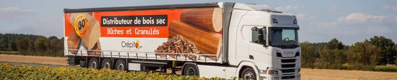 Acheminement de bois-énergie aux distributeurs, photo Transports Sauquet