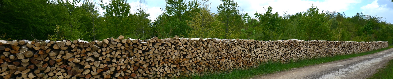 Pile de bois de chauffage dans le Jura, photo Frédéric Douard