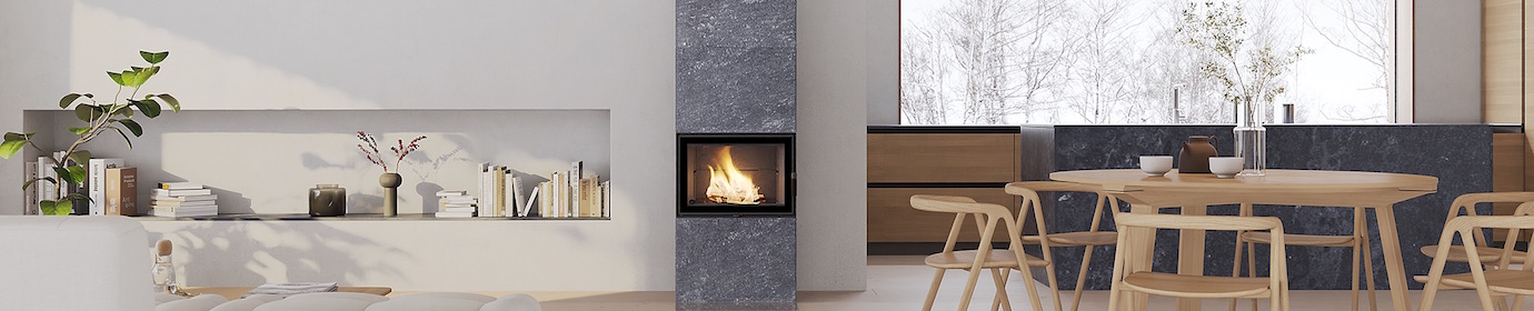 Poêle à bois à accumulation en stéatite Hari, photo Tulikivi